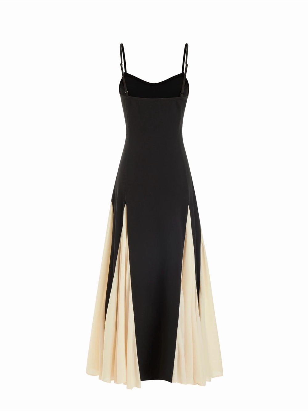 Cider Black Midi Slip Dress with Cream Panels - Picture 2 of 6